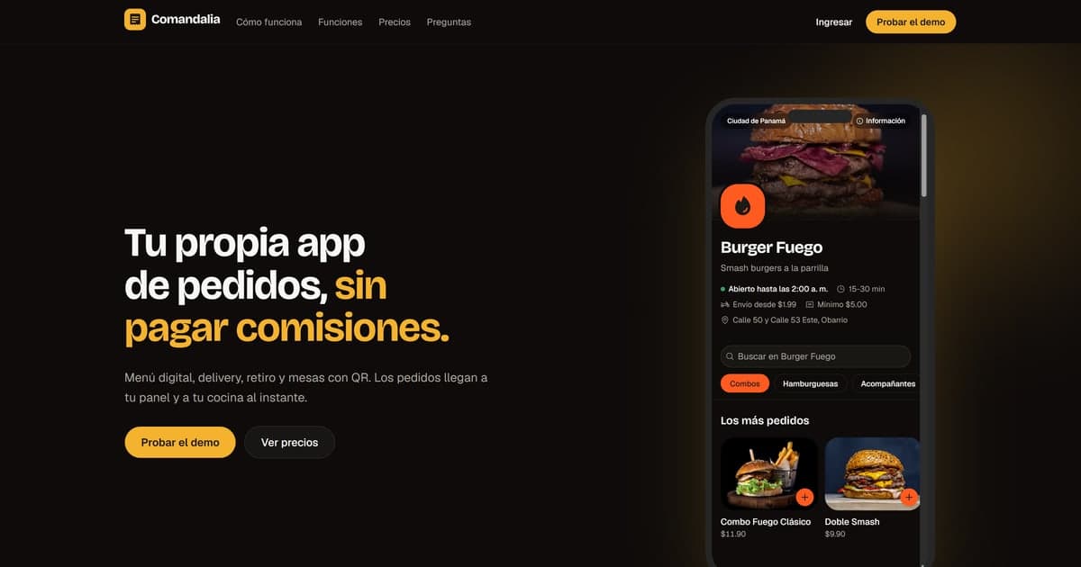 Comandalia — Tienda de Pedidos Online para Restaurantes